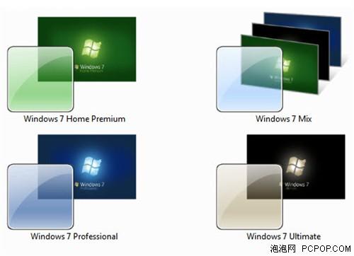 Windows7各版本包装盒艺术墙纸/主题