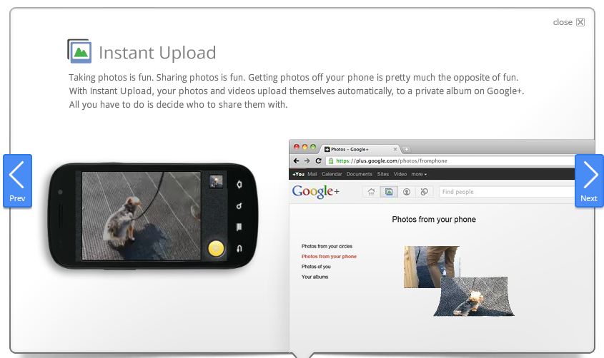 Google Plus Instant Upload